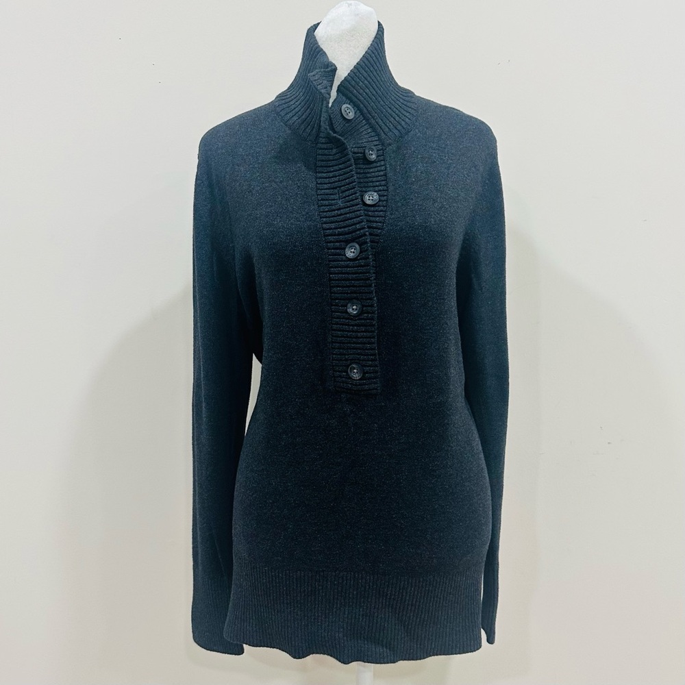 EDDIE BAUER WOMENS SWEATER CHARCOAL GRAY  Size L‎